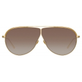 Linda Farrow - Hura Aviator Sunglasses in Yellow Gold - LFL1263C2SUN - Linda Farrow Eyewear