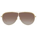 Linda Farrow - Occhiali da Sole Hura Aviator in Oro Giallo - LFL1263C2SUN - Linda Farrow Eyewear