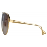 Linda Farrow - Hura Aviator Sunglasses in Yellow Gold - LFL1263C2SUN - Linda Farrow Eyewear