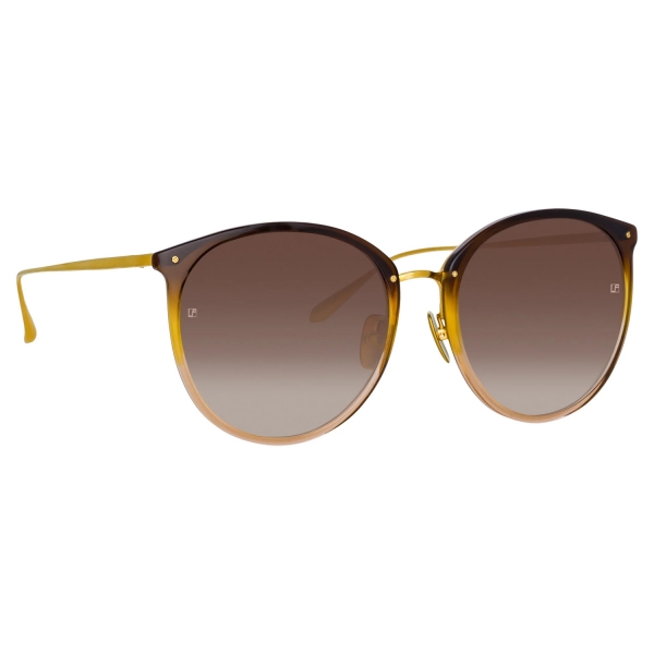 Linda Farrow - Kings Oval Sunglasses in Brown Gradient - LFL747C27SUN - Linda Farrow Eyewear