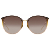 Linda Farrow - Kings Oval Sunglasses in Brown Gradient - LFL747C27SUN - Linda Farrow Eyewear
