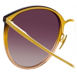 Linda Farrow - Kings Oval Sunglasses in Brown Gradient - LFL747C27SUN - Linda Farrow Eyewear