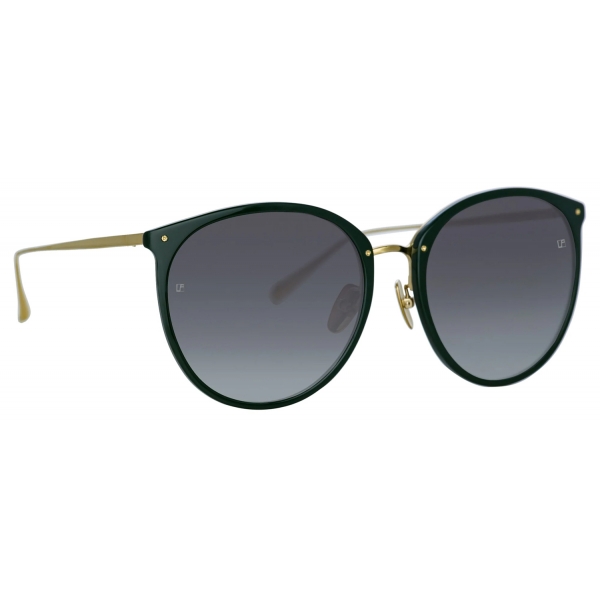 Linda Farrow - Kings Oval Sunglasses in Green - LFL747C26SUN - Linda Farrow Eyewear