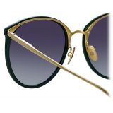 Linda Farrow - Kings Oval Sunglasses in Green - LFL747C26SUN - Linda Farrow Eyewear