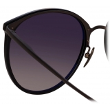 Linda Farrow - Occhiali da Sole Kings Oval in Nero Opaco - LFL747C30SUN - Linda Farrow Eyewear