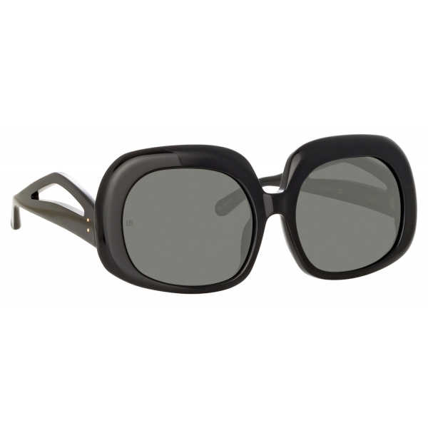 Linda Farrow - Lea Oversized Sunglasses in Black - LFL1289C1SUN - Linda Farrow Eyewear
