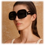 Linda Farrow - Lea Oversized Sunglasses in Black - LFL1289C1SUN - Linda Farrow Eyewear