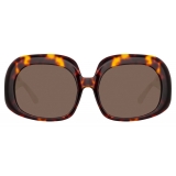 Linda Farrow - Occhiali da Sole Lea Oversized in Tartaruga - LFL1289C2SUN - Linda Farrow Eyewear