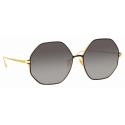 Linda Farrow - Leif Oversized Sunglasses in Yellow Gold Black - LFL1148C1SUN - Linda Farrow Eyewear