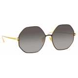 Linda Farrow - Occhiali da Sole Leif Oversized in Oro Giallo Nero - LFL1148C1SUN - Linda Farrow Eyewear