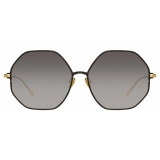 Linda Farrow - Leif Oversized Sunglasses in Yellow Gold Black - LFL1148C1SUN - Linda Farrow Eyewear