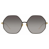 Linda Farrow - Occhiali da Sole Leif Oversized in Oro Giallo Nero - LFL1148C1SUN - Linda Farrow Eyewear