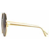 Linda Farrow - Leif Oversized Sunglasses in Yellow Gold Black - LFL1148C1SUN - Linda Farrow Eyewear