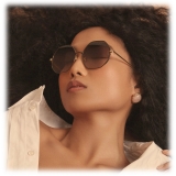 Linda Farrow - Leif Oversized Sunglasses in Yellow Gold Black - LFL1148C1SUN - Linda Farrow Eyewear