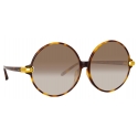 Linda Farrow - Victoria Round Sunglasses in Tortoiseshell - LFL1259C2SUN - Linda Farrow Eyewear