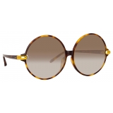 Linda Farrow - Victoria Round Sunglasses in Tortoiseshell - LFL1259C2SUN - Linda Farrow Eyewear