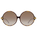 Linda Farrow - Victoria Round Sunglasses in Tortoiseshell - LFL1259C2SUN - Linda Farrow Eyewear