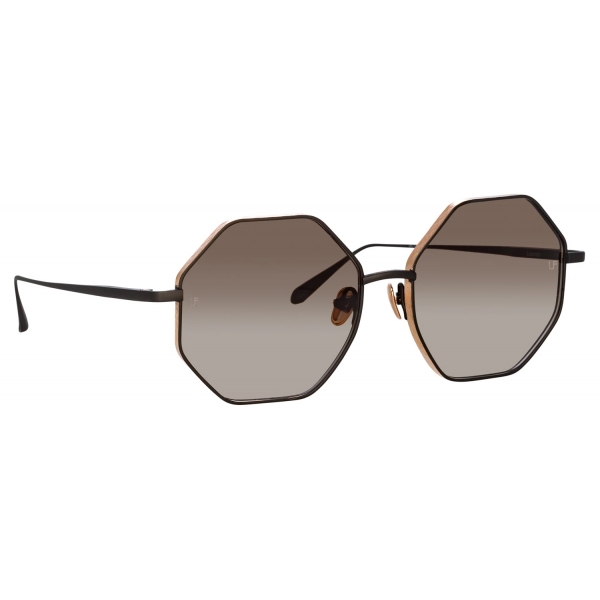 Linda Farrow - Lianas Hexagon Sunglasses in Black - LFL1253C1SUN - Linda Farrow Eyewear