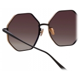 Linda Farrow - Lianas Hexagon Sunglasses in Black - LFL1253C1SUN - Linda Farrow Eyewear