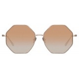 Linda Farrow - Lianas Hexagon Sunglasses in Light Gold - LFL1253C3SUN - Linda Farrow Eyewear