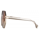 Linda Farrow - Lianas Hexagon Sunglasses in Light Gold - LFL1253C3SUN - Linda Farrow Eyewear