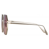 Linda Farrow - Lianas Hexagon Sunglasses in Light Gold Wine - LFL1253C7SUN - Linda Farrow Eyewear