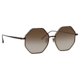 Linda Farrow - Lianas Hexagon Sunglasses in Metallic Brown - LFL1253C8SUN - Linda Farrow Eyewear