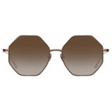 Linda Farrow - Lianas Hexagon Sunglasses in Metallic Brown - LFL1253C8SUN - Linda Farrow Eyewear