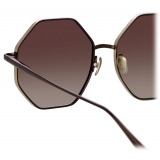 Linda Farrow - Lianas Hexagon Sunglasses in Metallic Brown - LFL1253C8SUN - Linda Farrow Eyewear