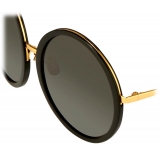 Linda Farrow - The Kew Round Sunglasses in Black (C1) - LFLC457C1SUN - Linda Farrow Eyewear