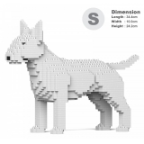 Jekca - English Bull Terrier 01S-M03 - Lego - Sculpture - Construction - 4D - Brick Animals - Toys