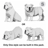 Jekca - English Bulldog 4-in-1 Pack 01S-M02 - Lego - Scultura - Costruzione - 4D - Animali di Mattoncini - Toys