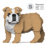 Jekca - English Bulldog 4-in-1 Pack 01S-M03 - Lego - Scultura - Costruzione - 4D - Animali di Mattoncini - Toys