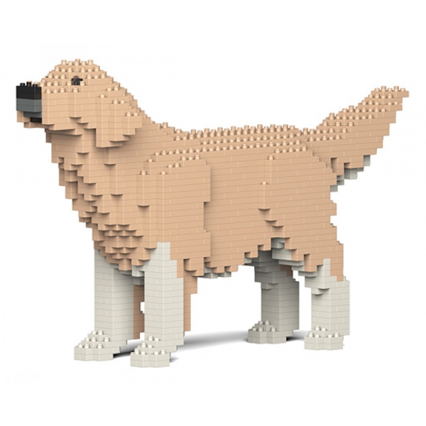 Jekca - Golden Retriever 02S-M01 - Lego - Scultura - Costruzione - 4D - Animali di Mattoncini - Toys