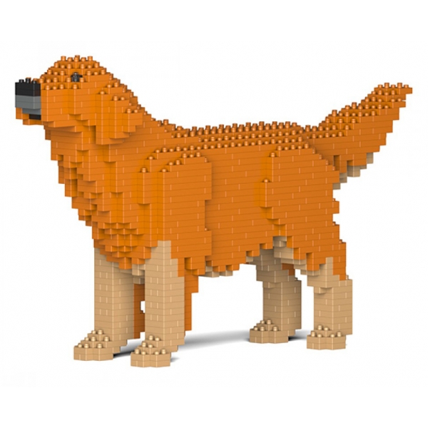 Jekca - Golden Retriever 02S-M02 - Lego - Sculpture - Construction - 4D - Brick Animals - Toys