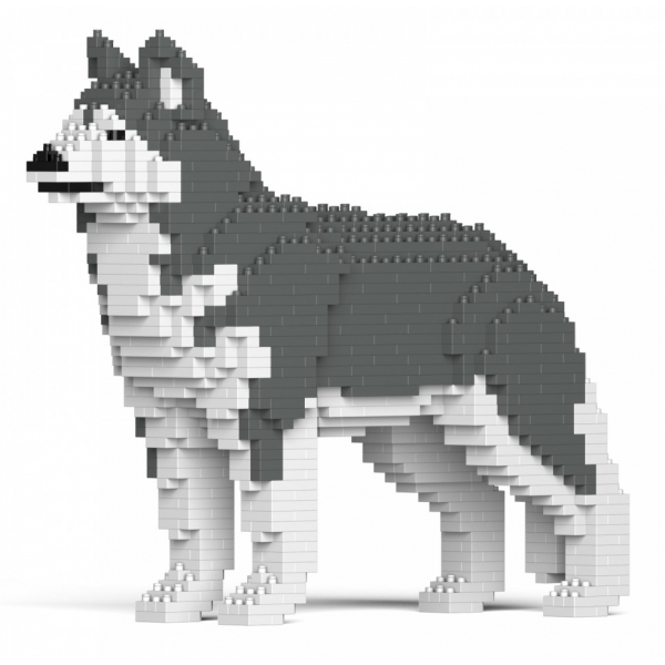 Jekca - Husky 01S-M04 - Lego - Scultura - Costruzione - 4D - Animali di Mattoncini - Toys