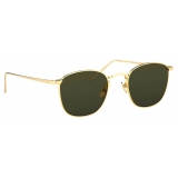 Linda Farrow - Occhiali da Sole The Simon Quadrati in Verde Oro Giallo (C5) - LFL479C5SUN - Linda Farrow Eyewear