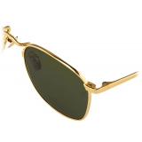 Linda Farrow - Occhiali da Sole The Simon Quadrati in Verde Oro Giallo (C5) - LFL479C5SUN - Linda Farrow Eyewear