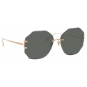 Linda Farrow - Lisette Oversized Sunglasses in Rose Gold - LFL1314C1SUN - Linda Farrow Eyewear