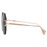 Linda Farrow - Lisette Oversized Sunglasses in Rose Gold - LFL1314C1SUN - Linda Farrow Eyewear