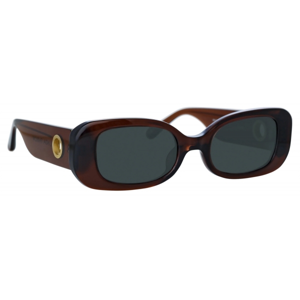 Linda Farrow - The Lola Rectangular Sunglasses in Brown - LFL1117C8SUN - Linda Farrow Eyewear