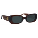 Linda Farrow - The Lola Rectangular Sunglasses in Brown - LFL1117C8SUN - Linda Farrow Eyewear