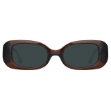 Linda Farrow - The Lola Rectangular Sunglasses in Brown - LFL1117C8SUN - Linda Farrow Eyewear