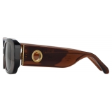 Linda Farrow - The Lola Rectangular Sunglasses in Brown - LFL1117C8SUN - Linda Farrow Eyewear