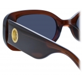 Linda Farrow - The Lola Rectangular Sunglasses in Brown - LFL1117C8SUN - Linda Farrow Eyewear