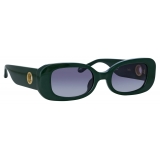 Linda Farrow - Occhiali da Sole The Lola Rettangolare in Verde - LFL1117C7SUN - Linda Farrow Eyewear