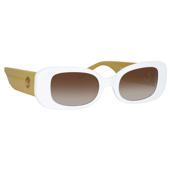 Linda Farrow - Occhiali da Sole The Lola Rettangolare in Bianco - LFL1117C6SUN - Linda Farrow Eyewear