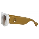 Linda Farrow - The Lola Rectangular Sunglasses in White - LFL1117C6SUN - Linda Farrow Eyewear