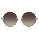 Linda Farrow - Lotus Round Sunglasses in Rose Gold - LFL1315C2SUN - Linda Farrow Eyewear