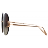 Linda Farrow - Lotus Round Sunglasses in Rose Gold - LFL1315C2SUN - Linda Farrow Eyewear